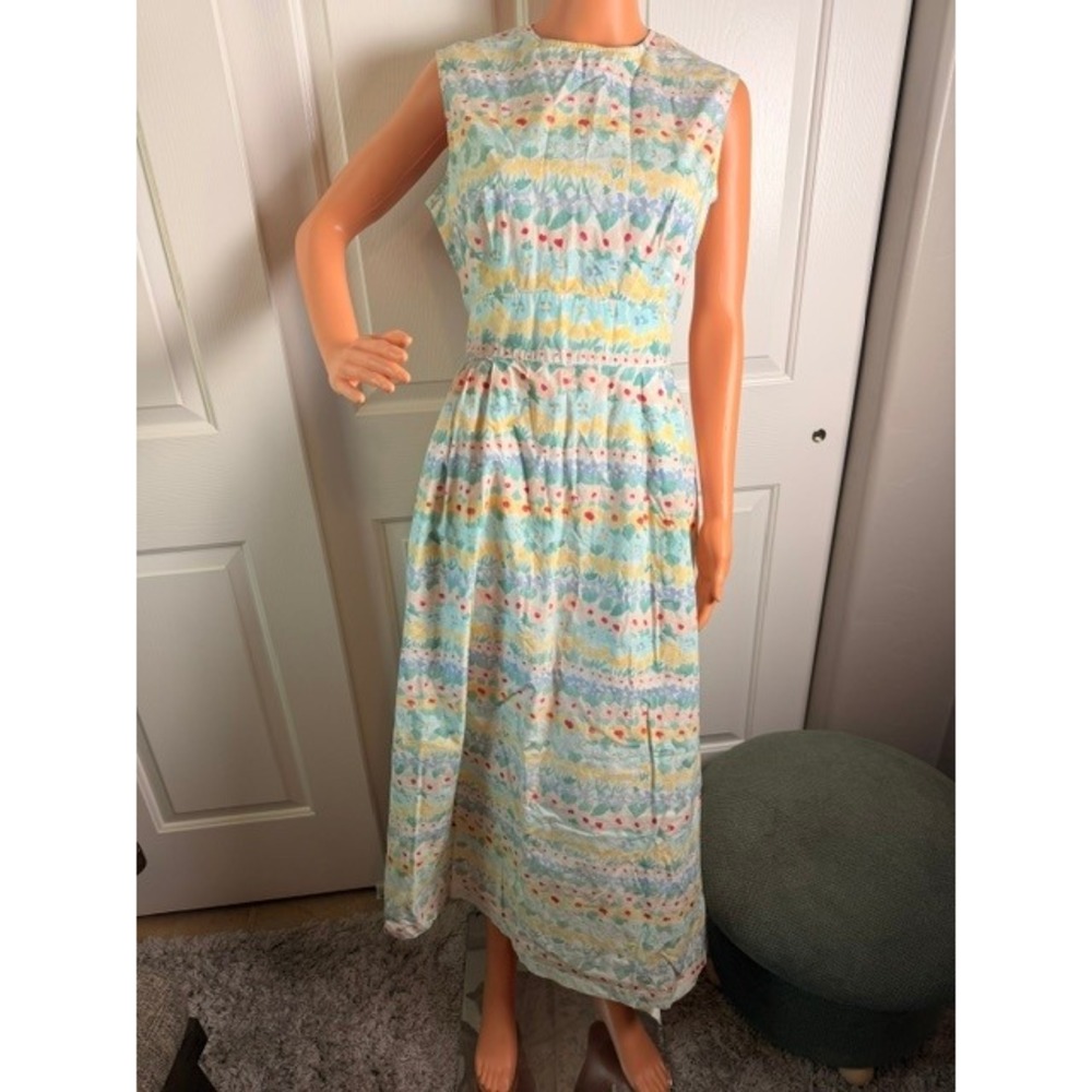Vintage Ruff Hewn cotton pastel abstract floral pattern with pockets! Size L